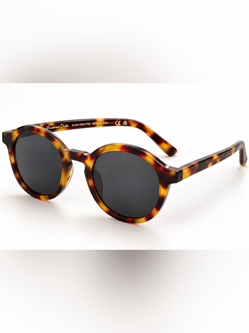 Massimo Dutti Tortoiseshell Round Sunglasses 46-24-145